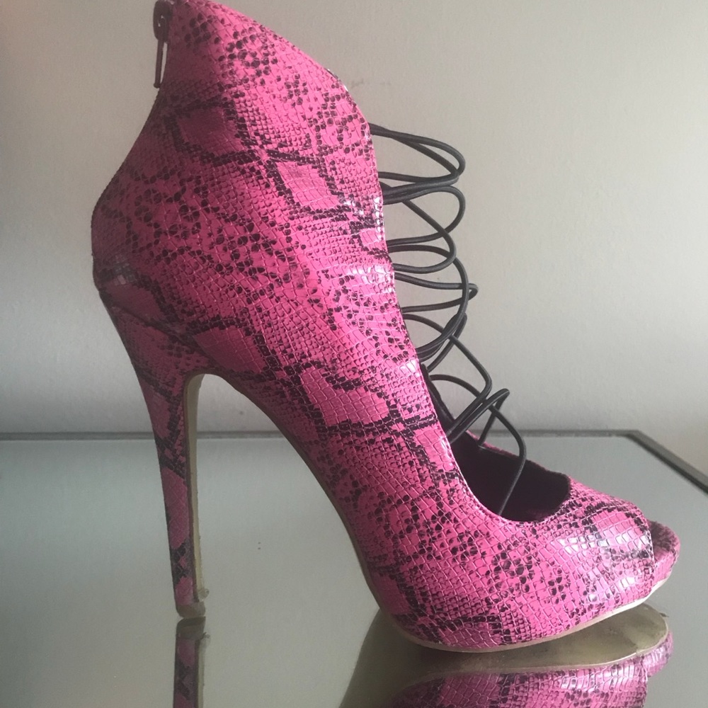 Snakeskin Caged Bootie